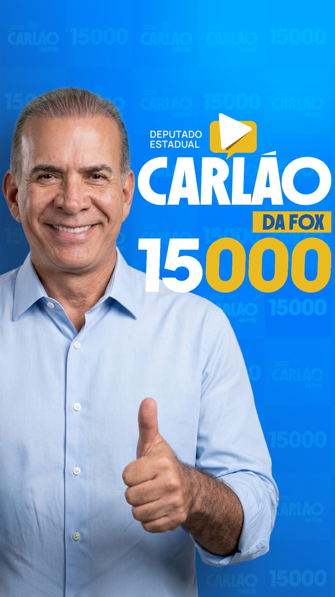 Carlão da Fox, candidato a deputado estadual, número 15000